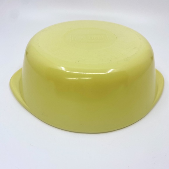 💛 Vintage Glasbake J514 Yellow 2 Qt Casserole Dish w/ Lid Buttery Pastel MCM 💛 - Picture 3 of 15